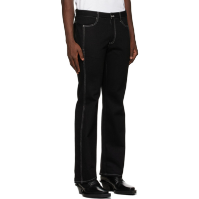 Shop Dion Lee Black White Weft Signature Bootcut Jeans