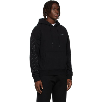 Shop Off-white Black Diag Outline Slim Hoodie