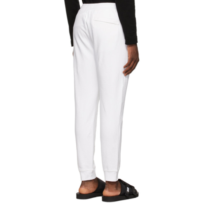 Shop Stone Island White Fleece Lounge Pants In V0001 White