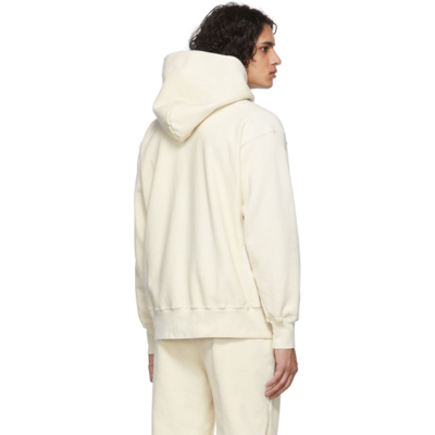 Shop Les Tien Off-white Heavyweight Hoodie In Ivory