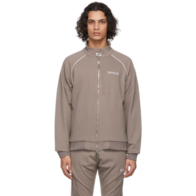 Shop Saintwoods Taupe Track Jacket In Dusty Taupe
