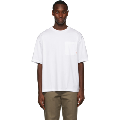 Shop Acne Studios White Patch Pocket T-shirt In Optic White