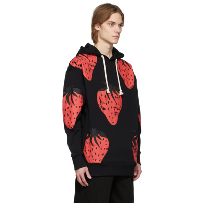 J.w. Anderson Oversize Strawberry Hoodie In Red