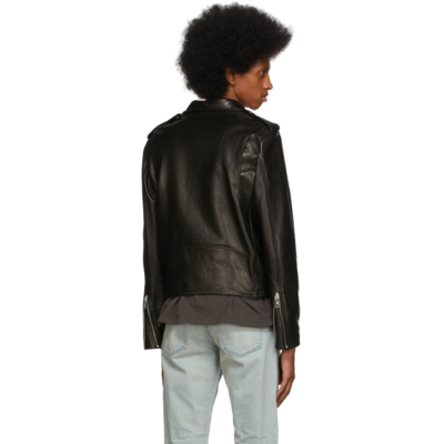 Shop John Elliott Black Leather Moto Jacket