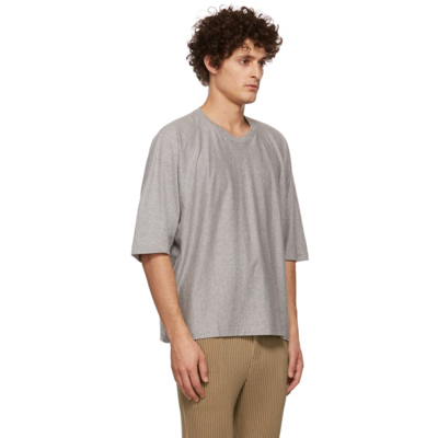 Shop Issey Miyake Grey Release-t Basic T-shirt In 12-gray