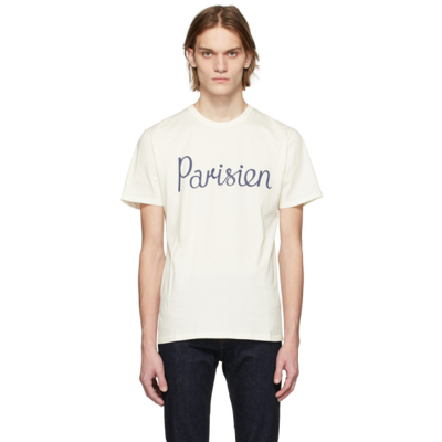 Shop Maison Kitsuné Off-white Parisien Classic T-shirt In P702 Latte