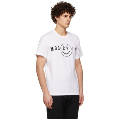 Shop Moschino White Smiley© Edition Jersey T-shirt In A1001 Fantasy Print