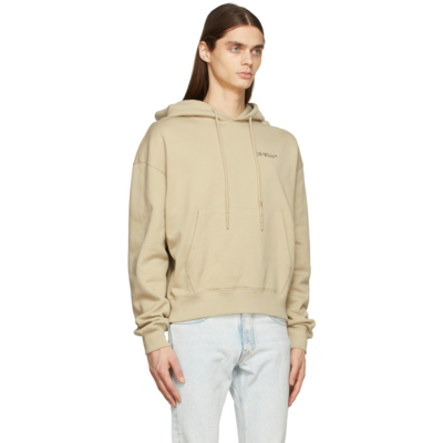 Off-white Taupe Caravaggio Crowning Over Hoodie In Brown | ModeSens