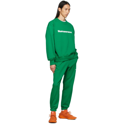 Shop Adidas X Humanrace By Pharrell Williams Ssense Exclusive Green Humanrace Basics Lounge Pants In Green 020a