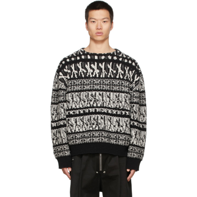 Givenchy X Chito Float Stitch Lambswool Sweater In 004 Blk White