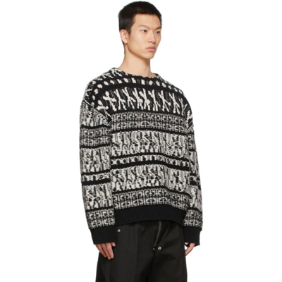 Shop Givenchy Black & White Patchwork Effect Sweater In 004 Blk White