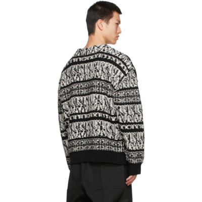 Shop Givenchy Black & White Patchwork Effect Sweater In 004 Blk White