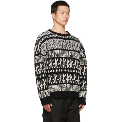 Shop Givenchy Black & White Patchwork Effect Sweater In 004 Blk White