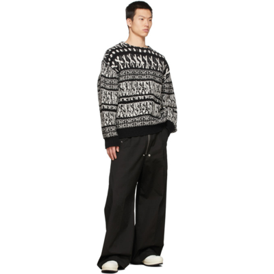 Shop Givenchy Black & White Patchwork Effect Sweater In 004 Blk White