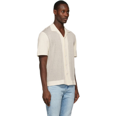 Rag & Bone Harvey Short Sleeve Knit Button-up Camp Shirt In Ivory