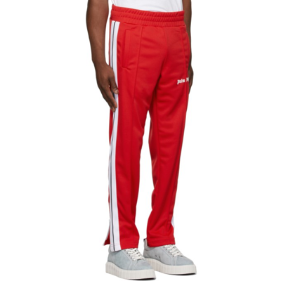 Shop Palm Angels Red Logo Lounge Pants In Red White