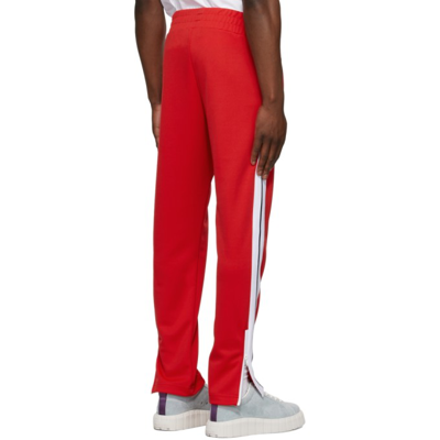 Shop Palm Angels Red Logo Lounge Pants In Red White