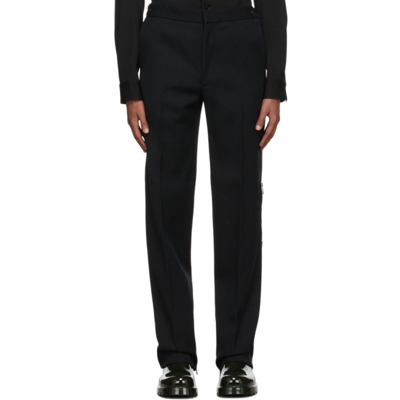 Shop Bottega Veneta Black Mouline Trousers In 1087-black/bott