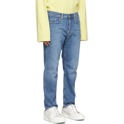 Shop Acne Studios Blue Slim Tapered Jeans In Mid Blue