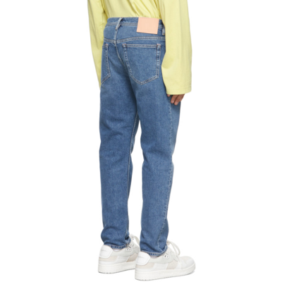 Shop Acne Studios Blue Slim Tapered Jeans In Mid Blue