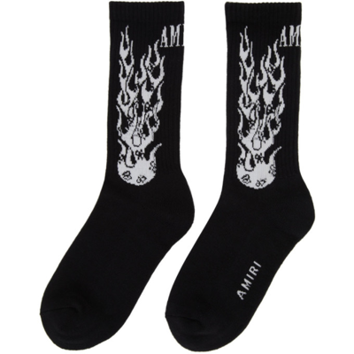 Shop Amiri Black Flames Socks