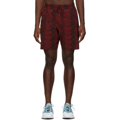 Shop Adidas X Ivy Park Red Scales Running Shorts In Cherry Wood/black