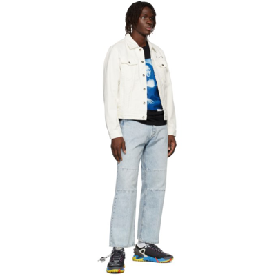 Shop Off-white White Slim Caravaggio Arrows Denim Jacket