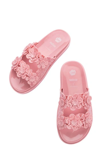 Shop Melissa X Viktor&rolf Wide Blossom Slide Sandal In Pink