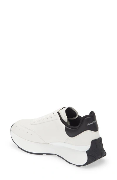 Shop Alexander Mcqueen Seal Sprint Sneaker In White/ Black/ Black