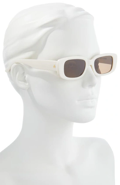 Shop Aire Ceres 51mm Rectangular Sunglasses In Ivory / Hazel Tint
