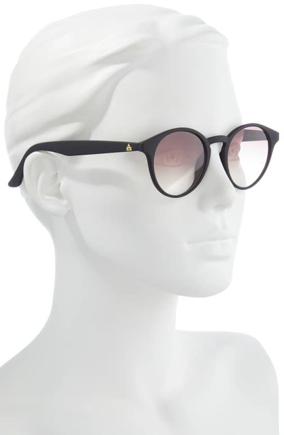Shop Aire Atom 55mm Round Sunglasses In Black Rubber / Warm Smoke Grad