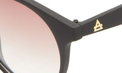 Shop Aire Atom 55mm Round Sunglasses In Black Rubber / Warm Smoke Grad
