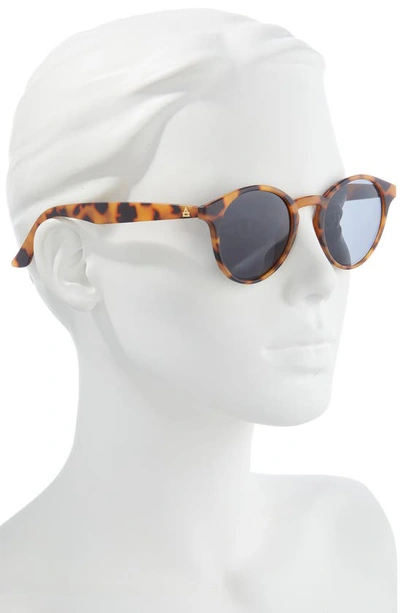 Shop Aire Atom 55mm Round Sunglasses In Matte Milky Tort / Smoke Mono
