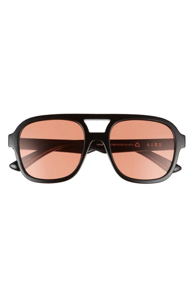 Shop Aire Whirlpool 53mm Aviator Sunglasses In Black / Tan Tint
