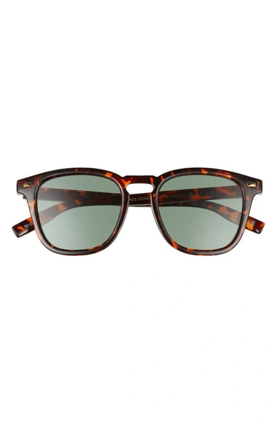 Shop Aire Magnetic 50mm Rectangular Sunglasses In Dark Tort / Green Mono