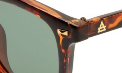 Shop Aire Magnetic 50mm Rectangular Sunglasses In Dark Tort / Green Mono