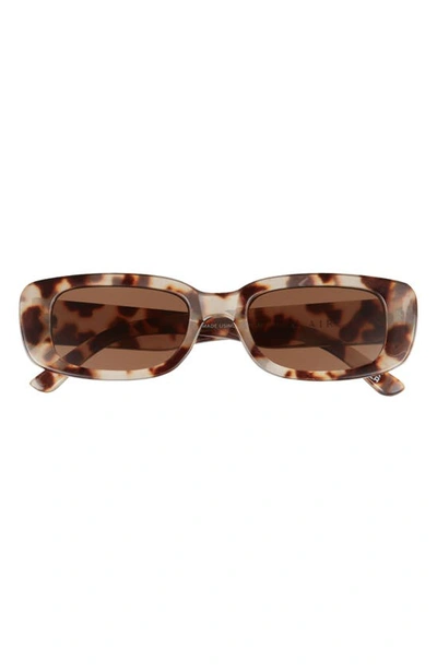 Shop Aire Ceres 51mm Rectangular Sunglasses In Cookie Tort / Brown Mono