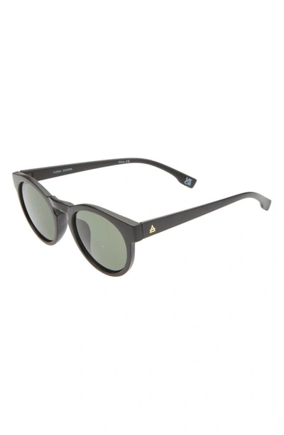 Shop Aire Cursa 48mm Round Sunglasses In Matte Black / Green Mono