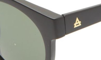 Shop Aire Cursa 48mm Round Sunglasses In Matte Black / Green Mono