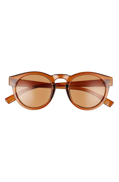 Shop Aire Cursa 48mm Round Sunglasses In Amber / Amber Tint