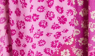 Shop Btfl-life Floral Print Tiered Maxi Dress In Pink Multi