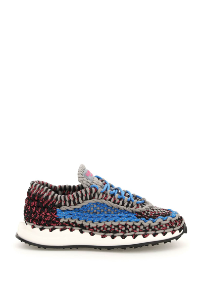 Shop Valentino Garavani Crochet Sneakers In Mixed Colours