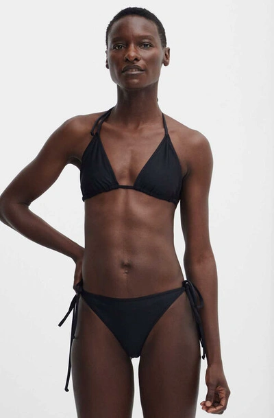 Shop Ganni String Bikini Top In Black