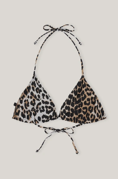 Shop Ganni String Bikini Top Size 16 Elastane/polyamide Women's In Mixed