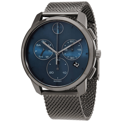 Shop Movado Bold Thin Chronograph Quartz Blue Dial Mens Watch 3600721 In Blue,grey