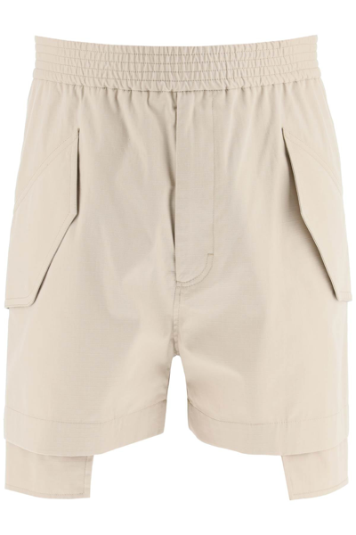Shop Alyx 1017  9sm Ripstop Cotton Shorts In Beige