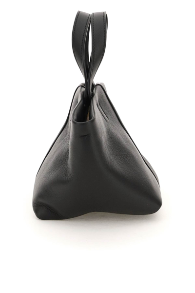 Shop Mansur Gavriel Leather Mini Tulipano Bag In Black