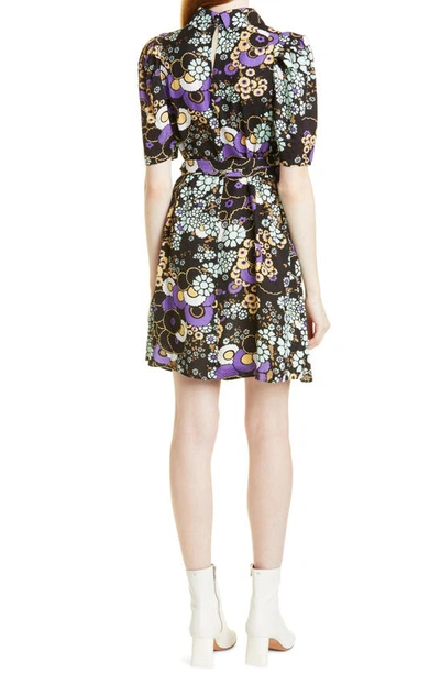 Ted Baker Saskiie Floral-print Woven Mini Dress In Black | ModeSens