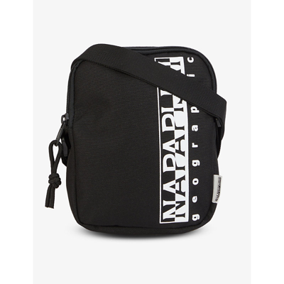 Shop Napapijri Happy Brand-print Shell Cross-body Bag In Black
