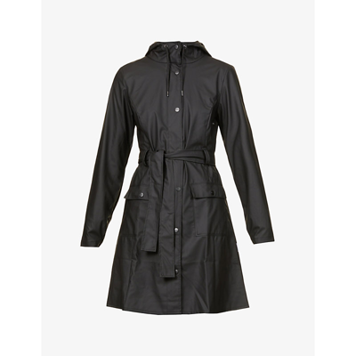 Shop Rains Curve Self-tie Shell Jacket In Black